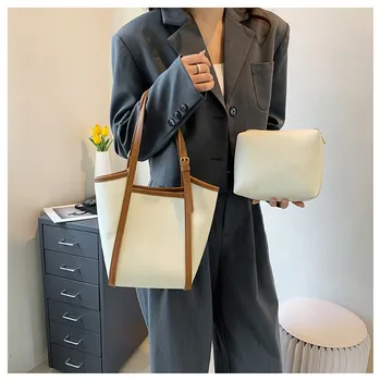 Женская сумка Через плечо из мягкой искусственной кожи, женская сумочка Большой Емкости, Модная брендовая сумка через плечо, сумка для покупок, сумка-тоут