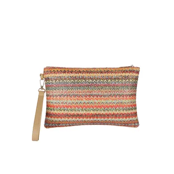 Женская сумка-клатч, Летнее Плетение из травы, сменная сумка для мобильного телефона, Квадратная сумка большой емкости, Повседневная косметичка контрастного светлого цвета