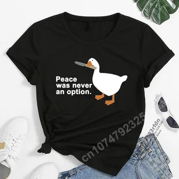 Женская футболка Goose Game с забавным игровым принтом, крутая уличная футболка, мягкие дышащие футболки, Винтажная футболка с круглым вырезом, Свободные топы
