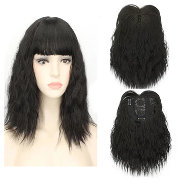 Женские Синтетические наращенные волосы и парики, Вьющиеся 12-дюймовые кусочки волос с заколками, Длинные Высокотемпературные волокна Темно-/ светло-коричневого цвета
