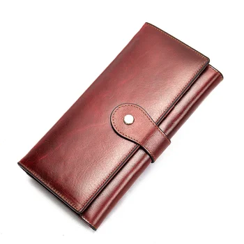 Женский кошелек, кожаный антимагнитный RFID Длинный складной женский кошелек, держатель для карт, женский кошелек с портмоне, Роскошный женский кошелек