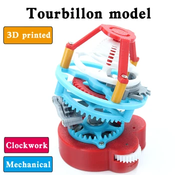 Заводные механические часы с Турбийоном, 3D печатная модель ручной работы, настольные украшения для подростков, декомпрессионные игрушки для детей, подарки