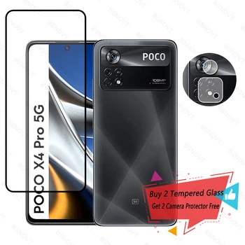 Защитное стекло с полным покрытием Для Xiaomi Poco X4 Pro 5G Протектор экрана Закаленное Стекло Для Poco X4 Pro Стекло Для Объектива камеры Poco X4 Pro 5G