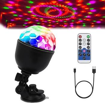 Звукоактивируемый диско-шар для вечеринки, 7 цветов, Волшебный сценический светильник для вечеринки, дистанционное управление, RGB светодиодный сценический светильник для Рождественской свадьбы