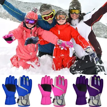 Зимой обязательно должны быть нескользящие Детские лыжные перчатки, варежки с длинными рукавами, ветрозащитный водонепроницаемый чехол для сноуборда
