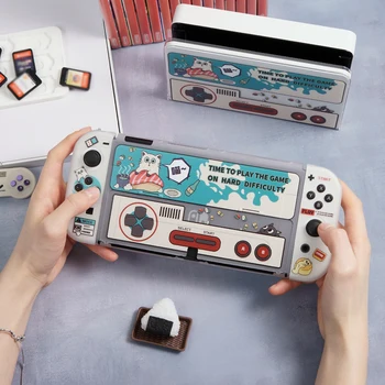 Игровой Кот Funda Nintendo Switch Oled Case Контроллер NS Joycon Жесткий чехол для ПК для Nintendo Switch OLED Shell Игровые Аксессуары