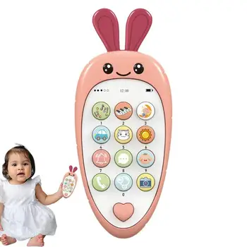 Игрушка для телефона для малышей, игровой телефон для сотового телефона для малышей, красочный музыкальный детский игровой телефон, развивающая игрушка в форме моркови для раннего