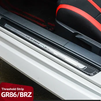 Изготовленные на заказ наклейки для защиты порога автомобиля из настоящего углеродного волокна, пороговая полоса против царапин для Toyota GR84 SUBARU BRZ 2022 2023