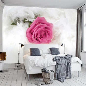 Изготовленный на Заказ Размер Романтические Розы Цветочная Фреска 3D Комната для Бракосочетания Гостиная Спальня Цветочная Фреска Обои 3D Обои Домашний Декор
