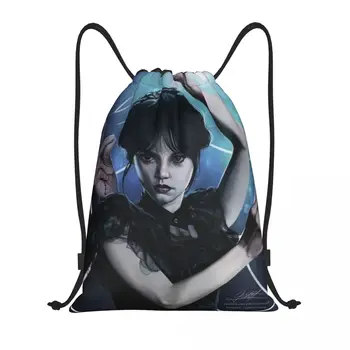 Изготовленный на заказ Wednesday Addams Horror Comedy TV Рюкзак на шнурке, сумки для Мужчин и Женщин, легкий спортивный рюкзак для спортзала, сумки для путешествий