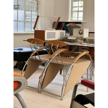 Изготовленный на заказ винтажный стул для художественного оформления в магазине одежды Коллекционное кресло для отдыха Дизайнерский кожаный обеденный стул