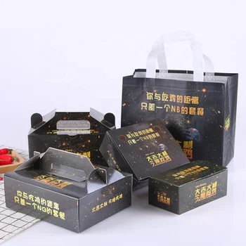 Изготовленный на заказ шаблон Одноразовый портативный бумажный ланч-бокс на вынос бумажные портативные коробки для еды быстрого приготовления упаковка на вынос