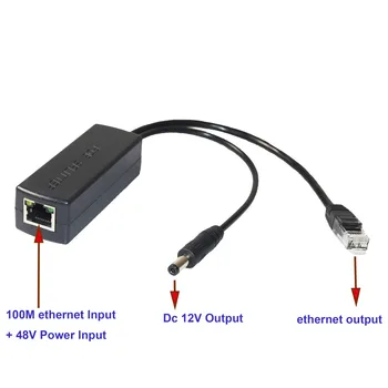 Изолированный 12 В 2A IEEE802.3AF 100 М PoE Разветвитель Lan Rj46 Разъем Питания Ethernet Мини-ПК Wifi Маршрутизатор Питание по Ethernet