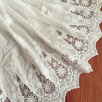 Изысканная хлопчатобумажная ткань с двусторонней вышивкой, кружевная ткань шириной 125 см, юбка 
