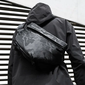 Камуфляжная Водонепроницаемая сумка-мессенджер Премиум-класса, Персонализированная Модная мужская сумка-мессенджер, Легкая минималистичная сумка на ремне