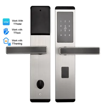 Квартира Bluetooth TTlock Приложение Интеллектуальная клавиатура безопасности Бесключевой электронный цифровой замок с карточным кодом Механический ключ