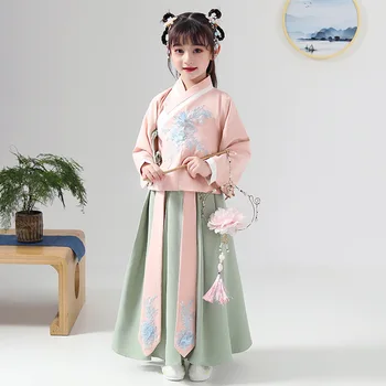 Китайское платье Hanfu для девочек, Прекрасная детская фотография, Рождество, Винтаж, Детская Фотосессия Древней Сказочной принцессы, Платья для Косплея