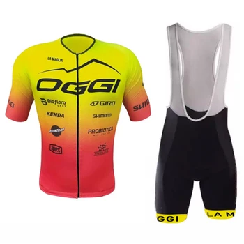 Команда OGGI Велоспорт Джерси Нагрудник Комплект MTB Комплект Велосипедная Рубашка Высококачественная Велосипедная Одежда Мужская Короткая Майо Culotte Ropa Ciclismo Hombre