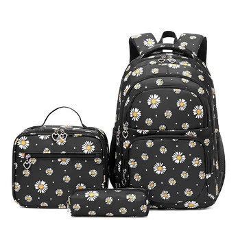 Комплект из 3 предметов, Детские Рюкзаки, Милая студенческая школьная сумка для девочек, Водонепроницаемые школьные сумки С сумкой для ланча, пенал