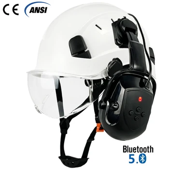 Конструкция Bluetooth Наушники Защитный шлем С козырьком Для инженера Защита ушей Защита Слуха Рабочая Кепка ABS Каска