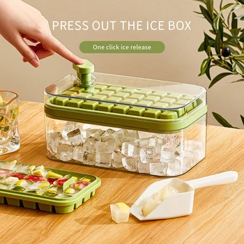 Коробка для формочек для льда с одним нажатием кнопки 2023, Летние принадлежности для коктейлей для виски, Многоразовые Кухонные принадлежности, Коробки для хранения льда с крышкой, лоток для льда