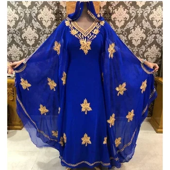 Королевский исламский современный элегантный Дубайский Марокканский кафтан, арабская праздничная одежда, европейские и американские модные тенденции