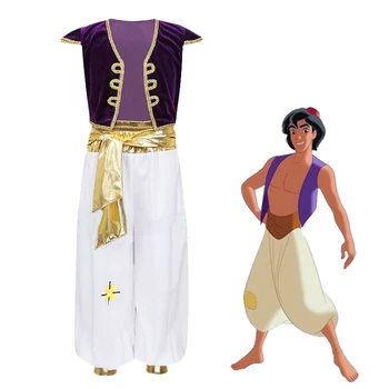 Костюмы Аладдина Для мальчиков, арабский принц Аладдин, костюм для Косплея, Жилет, брюки, комплект детской одежды для вечеринки в честь Хэллоуина