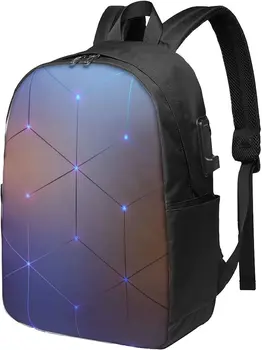 Красочные геометрические квадратные рюкзаки для путешествий, рюкзак для ноутбука, сумка для книг в колледже для мужчин и женщин с USB-портом для зарядки в школе