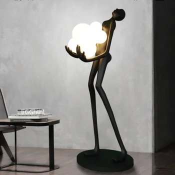 Креативная Гуманоидная художественная скульптура, украшение в виде Богини Танца, светильник, светодиодный торшер, дизайн, подходящий для торговых центров и семей
