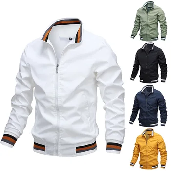Куртка, мужское весенне-осеннее однотонное пальто с длинными рукавами, верхняя одежда, толстая приталенная мужская куртка, пальто 2020, прямая доставка