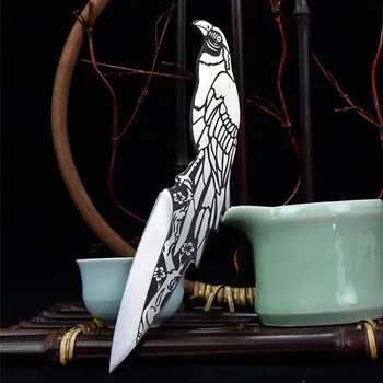 Кухонный нож Longquan Со стальной ручкой 7Cr17MoV 3,5 Дюйма, Острый Нож для чистки овощей и обвалки костей, красивый нож для барбекю ручной работы с узорами
