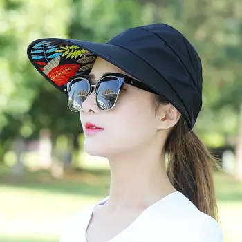 Летняя женская Солнцезащитная шляпа, Портативные складные солнцезащитные шляпы с широкими полями, быстросохнущие козырьки, Регулируемые дышащие бейсболки