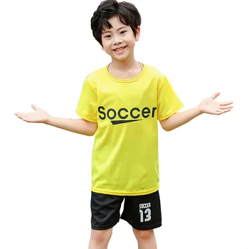 Летняя повседневная спортивная одежда, спортивный костюм для мальчиков, дышащий баскетбольный футбольный спортивный костюм, комплект для бега, футболка с коротким рукавом и шорты