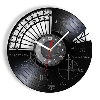Математическая формула, Настенное искусство в классе естествознания, Настенные часы Geek Graphic Math Equation, Виниловая пластинка, настенные часы, Идея подарка для учителей математики