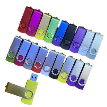 Металлический Вращающийся USB Флэш-Накопитель 32 ГБ 64 ГБ Красочный Флеш-накопитель USB 16 ГБ 8 ГБ 4 ГБ Memory Stick USB Портативный Флешка Высокая Скорость