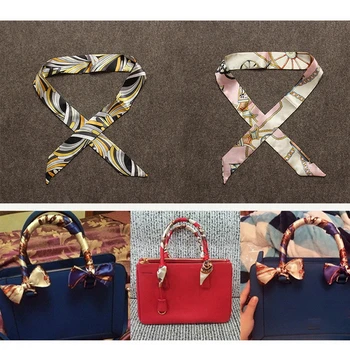Мини-саржевый шарф с цветочным рисунком, сумка для галстука, ремень, Аксессуары для сумок, Повязка на голову, Лента, Галстук-бабочка, Аксессуары для сумок, Аксессуары для женщин