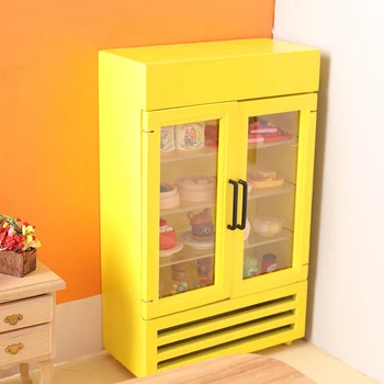 Миниатюрный Двухдверный холодильник для еды и игр, Мини-модель морозильной камеры, Миниатюрная модель Кукольного домика
