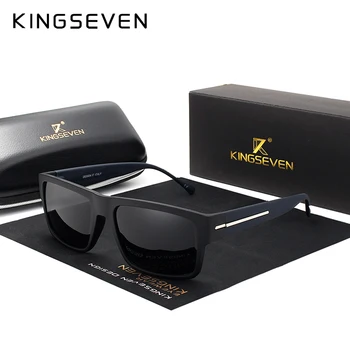 Модные Солнцезащитные очки бренда KINGSEVEN, Мужские Поляризованные Солнцезащитные Очки, Мужские Очки в черной Оправе для вождения, Очки Oculos