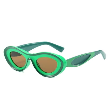 Модные овальные солнцезащитные очки для мужчин 2023, винтажные солнцезащитные очки в маленькой круглой оправе, мужские роскошные брендовые ретро-очки для вождения, Gafas De Sol Hombre