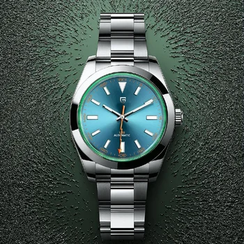 Мужские Механические часы PAGANI DESIGN с зеленым стеклом и сапфиром, роскошные автоматические часы для мужчин NH35A, мужские часы для дайвинга из нержавеющей стали