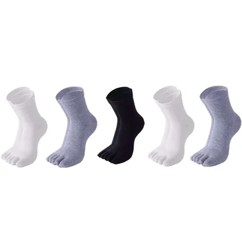 Мужские хлопчатобумажные носки с пятью пальцами, мужские спортивные чулки для бега, впитывающие пот