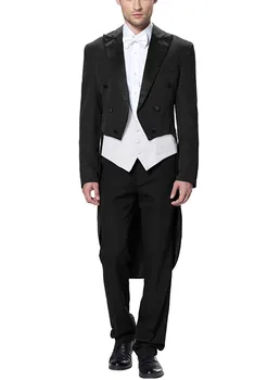 Мужское платье стюарда Белого Дома, Смокинг для отдыха, Костюм из 3 предметов, Деловой Блейзер, куртка, Жилет и брюки