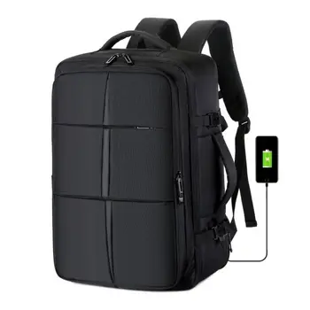 Мужской расширяемый деловой рюкзак большой емкости, многофункциональные дорожные рюкзаки с USB-зарядкой, водонепроницаемые компьютерные рюкзаки