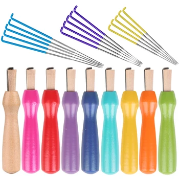 Набор инструментов IMZAY из красочного шерстяного войлока 3 Размера Иглы для валяния шерсти С пластиковой бутылочкой для игл и защитными приспособлениями для пальцев Набор инструментов DIY