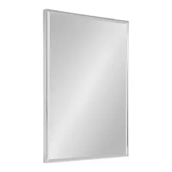 Настенное декоративное прямоугольное зеркало Rhodes в большой рамке, 24,75x36,75 Хром, Серебро