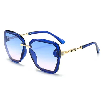 Негабаритные солнцезащитные очки для женщин, винтажные многоугольные металлические солнцезащитные очки неправильных оттенков для женщин, очки Gafas De Sol Mujer
