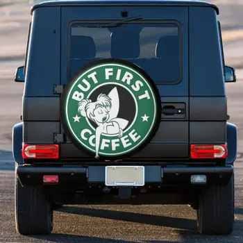 Но сначала... Кофейный чехол для шин, защитные пленки для колес, всепогодный универсальный для прицепа Jeep RV внедорожник грузовик Camper Travel Trailer