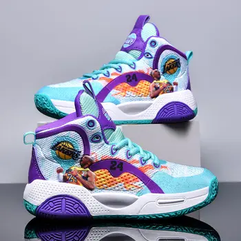 Новая Детская Баскетбольная обувь, Уличная Противоскользящая спортивная обувь для мальчиков 2023, Летние Баскетбольные Кроссовки с амортизацией, Теннисные кроссовки Chilsren