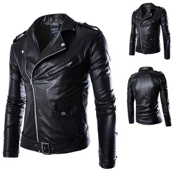 Новая Корейская мотоциклетная кожаная мужская кожаная куртка, пальто, Британская мода, мужская искусственная кожа Y012