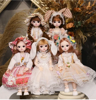 Новая Кукла 30 см 1/6 BJD, Милое платье для маленькой девочки, 21 Съемный Шарнир, Кукла-принцесса, Кукла для макияжа, Модное платье, игрушка 